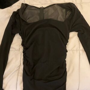 Elegant Black Sheer Women's Top